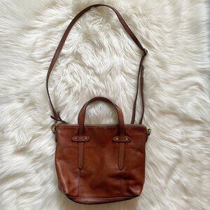 Fossil Dark Medium Brown Felicity Leather Satchel Crossbody Purse Bag
